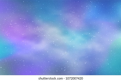 Light BLUE vector pattern with night sky stars. Glitter abstract illustration with colorful cosmic stars. Pattern for futuristic ad, booklets.