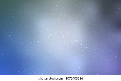 Light BLUE vector pattern with night sky stars. Space stars on blurred abstract background with gradient. Smart design for your business advert.