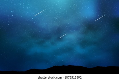 Light BLUE vector pattern with night sky stars. Shining colored illustration with bright astronomical stars. Pattern for futuristic ad, booklets.