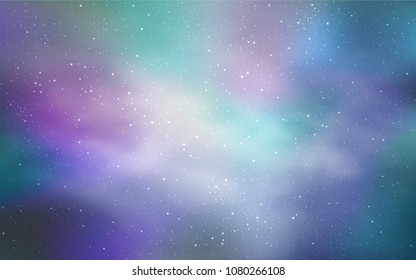 Light BLUE vector pattern with night sky stars. Shining illustration with sky stars on abstract template. Pattern for astrology websites.