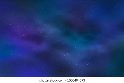 Light BLUE vector pattern with night sky stars. Glitter abstract illustration with colorful cosmic stars. Pattern for futuristic ad, booklets.