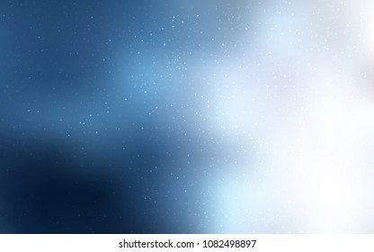 Light BLUE vector pattern with night sky stars. Glitter abstract illustration with colorful cosmic stars. Pattern for astronomy websites.