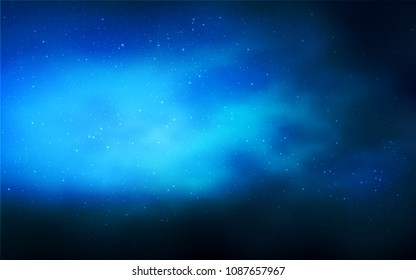 Light BLUE vector pattern with night sky stars. Space stars on blurred abstract background with gradient. Smart design for your business advert.