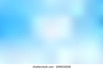 Light BLUE vector pattern with night sky stars. Shining colored illustration with bright astronomical stars. Pattern for futuristic ad, booklets.