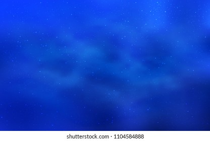 Light BLUE vector pattern with night sky stars. Blurred decorative design in simple style with galaxy stars. Pattern for astronomy websites.