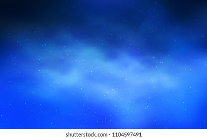 Light BLUE vector pattern with night sky stars. Shining illustration with sky stars on abstract template. Best design for your ad, poster, banner.