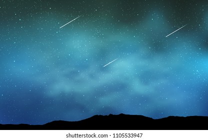 Light BLUE vector pattern with night sky stars. Blurred decorative design in simple style with galaxy stars. Pattern for astrology websites.