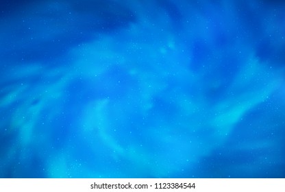 Light BLUE vector pattern with night sky stars. Glitter abstract illustration with colorful cosmic stars. Pattern for futuristic ad, booklets.