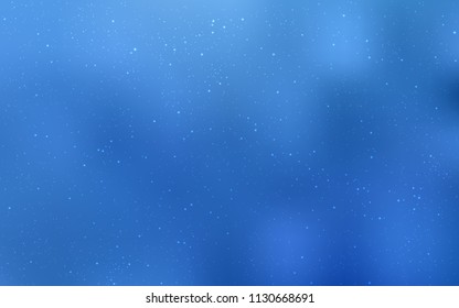 Light BLUE vector pattern with night sky stars. Shining colored illustration with bright astronomical stars. Pattern for astronomy websites.