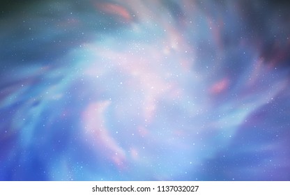 Light BLUE vector pattern with night sky stars. Blurred decorative design in simple style with galaxy stars. Pattern for futuristic ad, booklets.