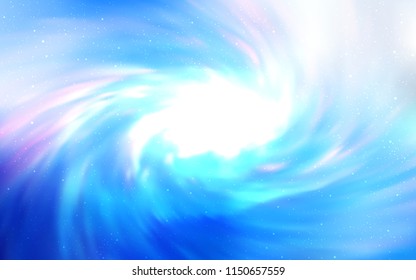 Light BLUE vector pattern with night sky stars. Space stars on blurred abstract background with gradient. Best design for your ad, poster, banner.