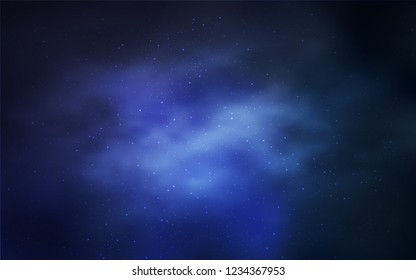 Light BLUE vector pattern with night sky stars. Shining colored illustration with bright astronomical stars. Pattern for astronomy websites.