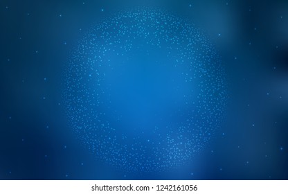 Light BLUE vector pattern with night sky stars. Shining colored illustration with bright astronomical stars. Template for cosmic backgrounds.