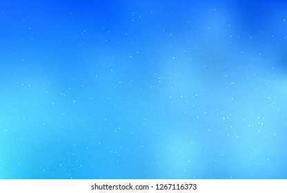 Light BLUE vector pattern with night sky stars. Shining illustration with sky stars on abstract template. Smart design for your business advert.