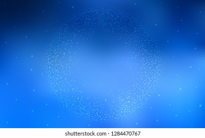 Light BLUE vector pattern with night sky stars. Glitter abstract illustration with colorful cosmic stars. Pattern for futuristic ad, booklets.
