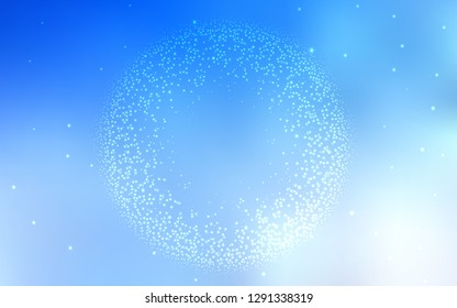 Light BLUE vector pattern with night sky stars. Shining illustration with sky stars on abstract template. Pattern for futuristic ad, booklets.