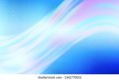 Light BLUE vector pattern with night sky stars. Space stars on blurred abstract background with gradient. Pattern for astronomy websites.