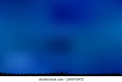 Light BLUE vector pattern with night sky stars. Shining colored illustration with bright astronomical stars. Template for cosmic backgrounds.