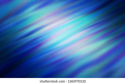 Light BLUE vector pattern with night sky stars. Glitter abstract illustration with colorful cosmic stars. Pattern for futuristic ad, booklets.