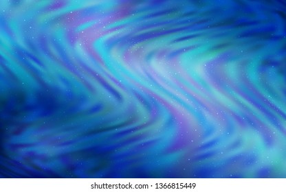 Light BLUE vector pattern with night sky stars. Blurred decorative design in simple style with galaxy stars. Template for cosmic backgrounds.