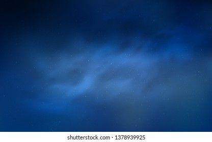 Light BLUE vector pattern with night sky stars. Glitter abstract illustration with colorful cosmic stars. Template for cosmic backgrounds.