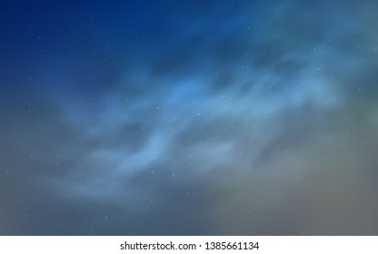 Light BLUE vector pattern with night sky stars. Blurred decorative design in simple style with galaxy stars. Best design for your ad, poster, banner.