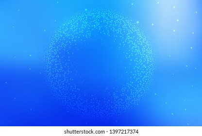 Light BLUE vector pattern with night sky stars. Space stars on blurred abstract background with gradient. Best design for your ad, poster, banner.