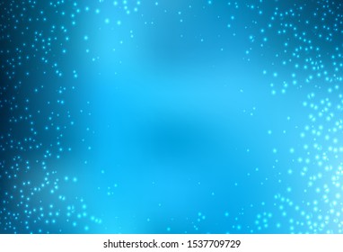 Light BLUE vector pattern with night sky stars. Glitter abstract illustration with colorful cosmic stars. Template for cosmic backgrounds.