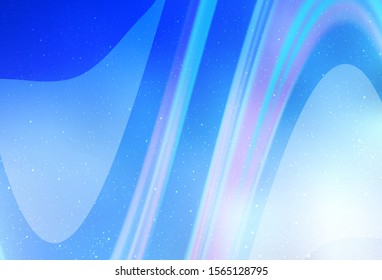 Light BLUE vector pattern with night sky stars. Blurred decorative design in simple style with galaxy stars. Best design for your ad, poster, banner.