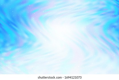 Patrón vectorial AZUL claro con estrellas del cielo nocturno. Ilustración colorida con brillantes estrellas astronómicas. Plantilla para fondos cósmicos.
