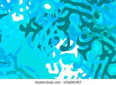 Light BLUE vector pattern with random forms. Colorful chaotic forms with gradient in modern style. Simple design for your web site.