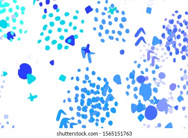 Light BLUE vector pattern with random forms. Modern abstract illustration with colorful random forms. Elegant design for wallpapers.
