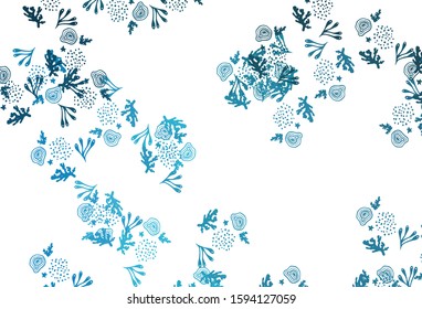 Light BLUE vector pattern with random forms. Decorative design in abstract style with random forms. Best smart design for your business.