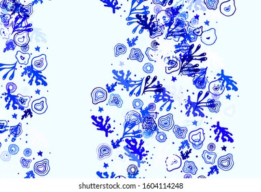 Light BLUE vector pattern with random forms. Simple colorful illustration with abstract gradient shapes. Best smart design for your business.