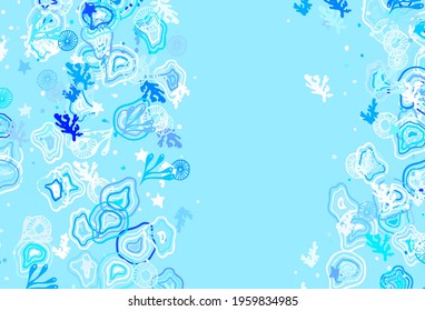 Light BLUE vector pattern with random forms. Decorative design in abstract style with random forms. Best smart design for your business.