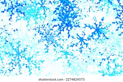 Light BLUE vector pattern with random forms. Colorful chaotic forms with gradient in modern style. Best smart design for your business.