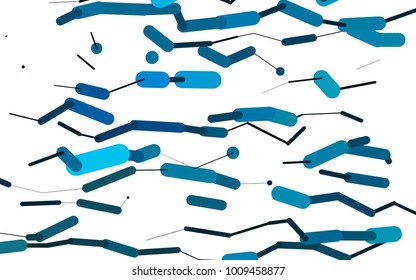 Light BLUE vector pattern with rounded lines. Shining colored illustration with rounded stripes. Best design for your ad, poster, banner.