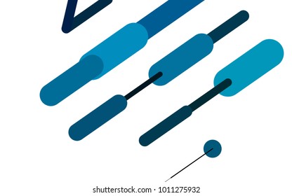 Light BLUE vector pattern with rounded lines. Shining colored illustration with rounded stripes. Best design for your ad, poster, banner.