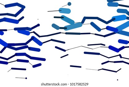 Light BLUE vector pattern with rounded lines. Glitter abstract illustration with colored sticks. The pattern can be used as ads, poster, banner for medicine.