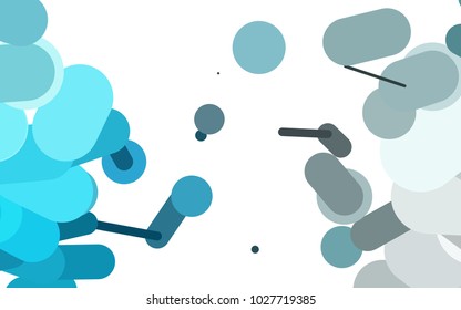Light BLUE vector pattern with rounded lines. Capsules on blurred abstract background with gradient. The pattern can be used for websites.