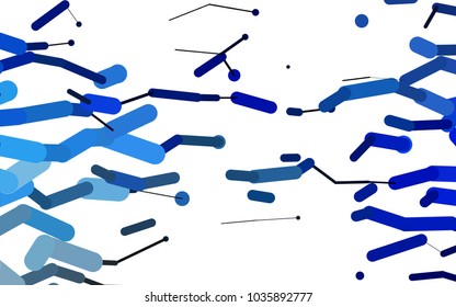 Light BLUE vector pattern with rounded lines. Shining colored illustration with rounded stripes. The pattern can be used for websites.