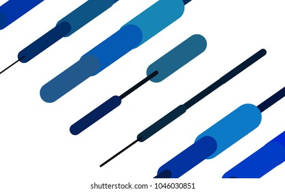 Light BLUE vector pattern with rounded lines. Blurred decorative design in simple style with lines. The template can be used as a background.