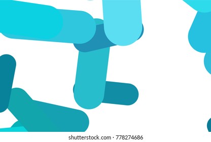 Light BLUE vector pattern with rounded lines. Decorative shining illustration with lines on abstract template. Smart design for your business advert.