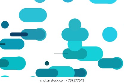Light BLUE vector pattern with rounded lines. Shining colored illustration with rounded stripes. Best design for your ad, poster, banner.