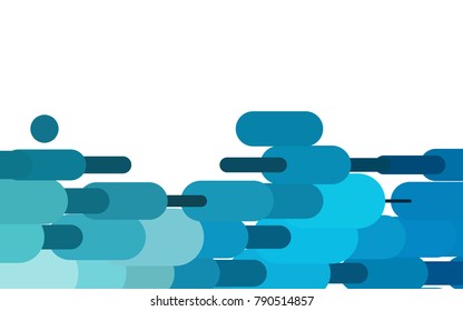Light BLUE vector pattern with rounded lines. Blurred decorative design in simple style with lines. The pattern can be used for websites.