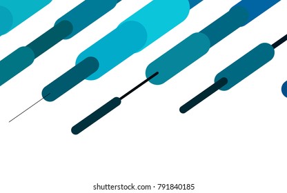 Light BLUE vector pattern with rounded lines. Glitter abstract illustration with colored sticks. The pattern can be used for websites.