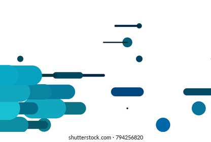 Light BLUE vector pattern with rounded lines. Decorative shining illustration with lines on abstract template. Best design for your ad, poster, banner.