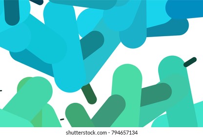 Light BLUE vector pattern with rounded lines. Shining colored illustration with rounded stripes. The pattern can be used for websites.