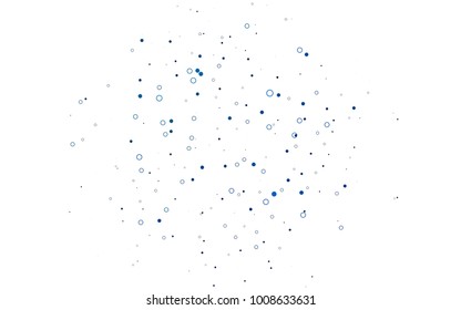 Light BLUE vector  pattern with spheres. Glitter abstract illustration with blurred drops of rain. New design for ad, poster, banner of your website.