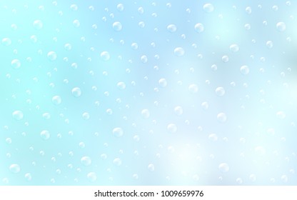 Light BLUE vector pattern with spheres. Beautiful colored illustration with blurred circles in nature style. The pattern can be used for ads, leaflets of liquid.